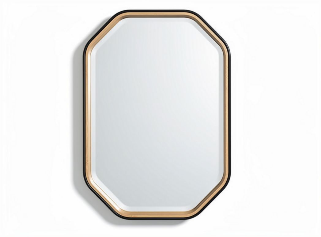 Miroir décoratif mural en bois - pour salon ou chambre - 60 x 40 x 2cm
