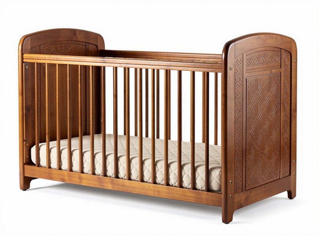 Lit pour bébé en bois avec barrières de protection - 120 x 70 x 90cm