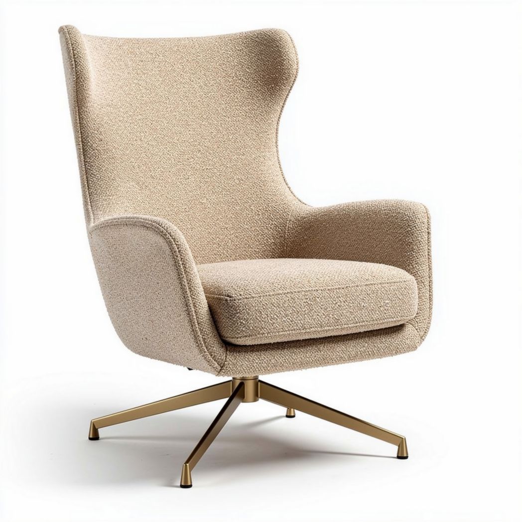 Chaise pivotante en tissu pour salon ou bureau - 85 x 75 x 105cm