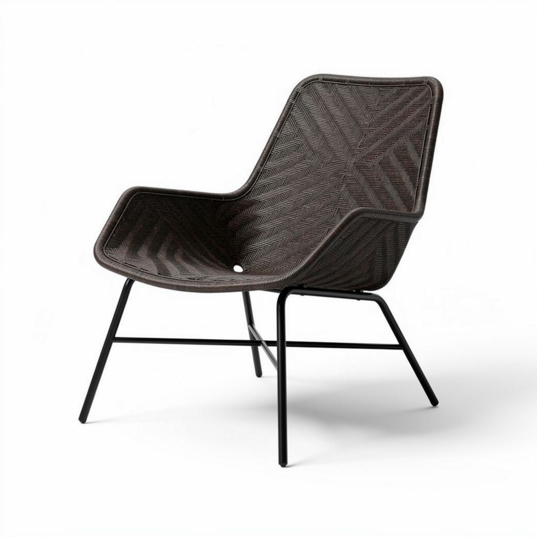 Chaise d'extérieur en métal et résine tressée - 80 x 75 x 90cm