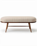 Banc de style moderne pour espace de vie en bois et tissu - 120 x 40 x 50cm