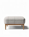 Pouf de salon en tissu avec pieds en bois - 60 x 60 x 45cm