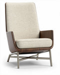 fauteuil inclinable en tissu pour salon - bois et métal - 80 x 70 x 100cm